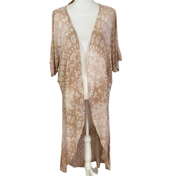 Surf Gypsy Size S Boho Kimono Duster Swim Coverup Cover Mandala Paisley Ombre - Picture 1 of 4